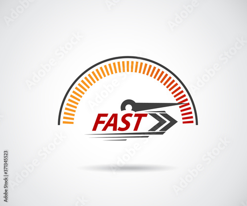 Speed, vector logo racing event, with the main elements of the modification speedometer
