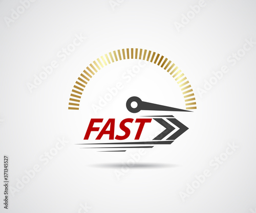 Speed, vector logo racing event, with the main elements of the modification speedometer