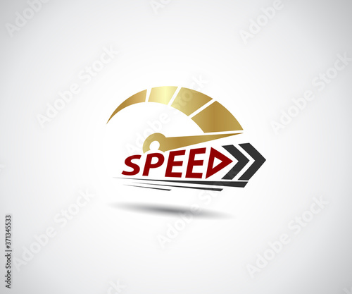 Speed, vector logo racing event, with the main elements of the modification speedometer