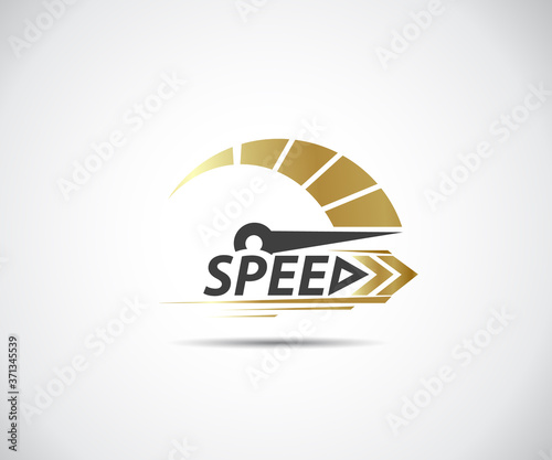 Speed, vector logo racing event, with the main elements of the modification speedometer