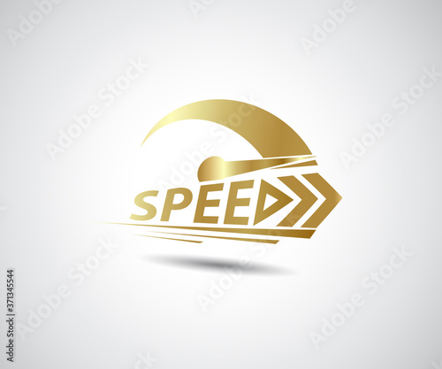 Speed, vector logo racing event, with the main elements of the m