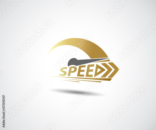 Speed, vector logo racing event, with the main elements of the m