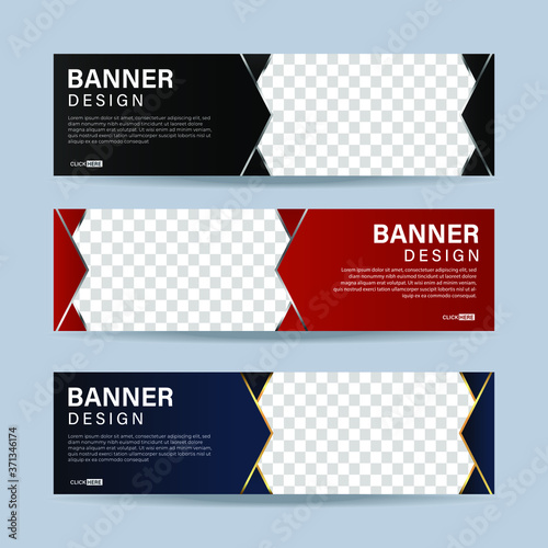 Vector abstract design banner web template. collection of horizontal business ad banner. vector illustration