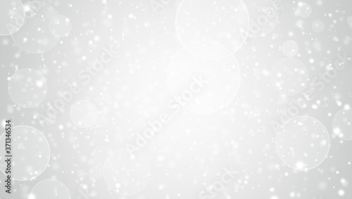 White lights bokeh, defocus glitter blur on gray background. copy space. illustration. Bokeh christmas blurred beautiful shiny.