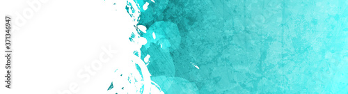 Turquoise and white grunge textural artistic background. Vector banner design
