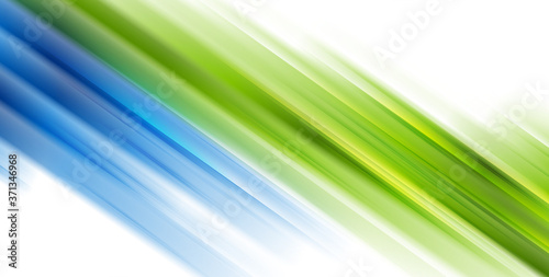 Shiny glowing green blue smooth stripes abstract background. Vector illustration