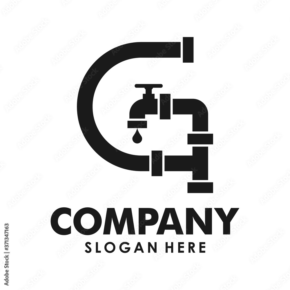 initial G plumbing logo creative concept