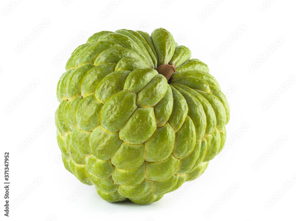 Obraz premium Close-up of Ripe sugar Apple (custard apple) fruit on white background