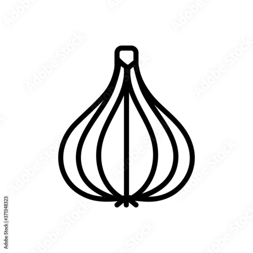 Black line icon for garlic