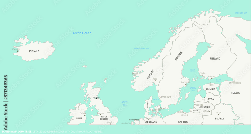 Scandinavia Countries Map Detailed World Map Vector With Country 1000 F 371349365 BllbxFDZjQ2vkrn8YtDEuVCuGOmlbk82