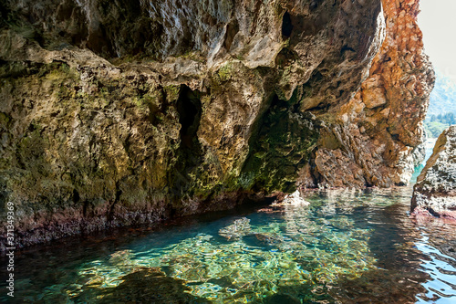 Inside the grotto of Corfu island in Greece