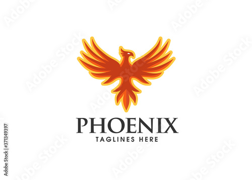 luxury phoenix logo concept, best phoenix bird logo design, phoenix vector logo,creative logo of mythological bird