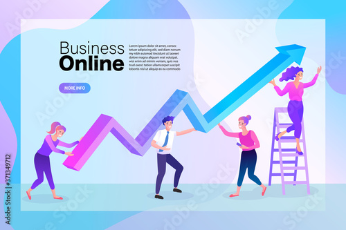 Business investment growth. Vector finance and business concept. Business partnership concept in flat vector illustration.