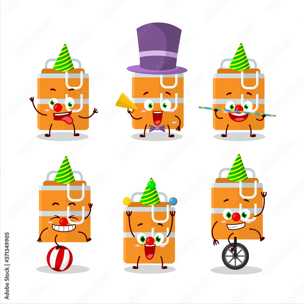 Orange lunch box cartoon character bring the flags of various countries