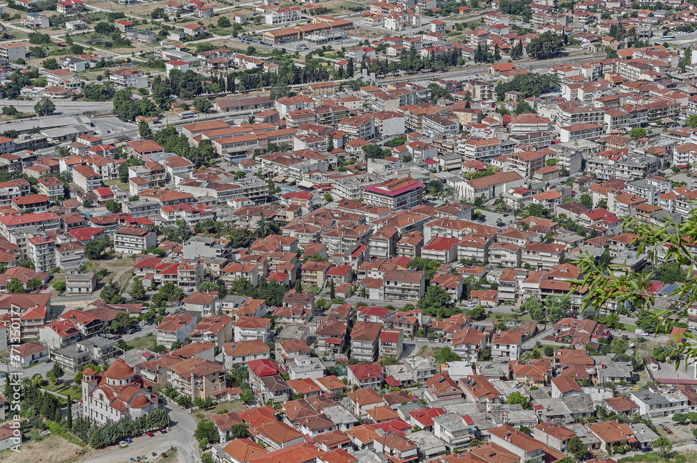 The aerial view to the Kastraki town in Greece