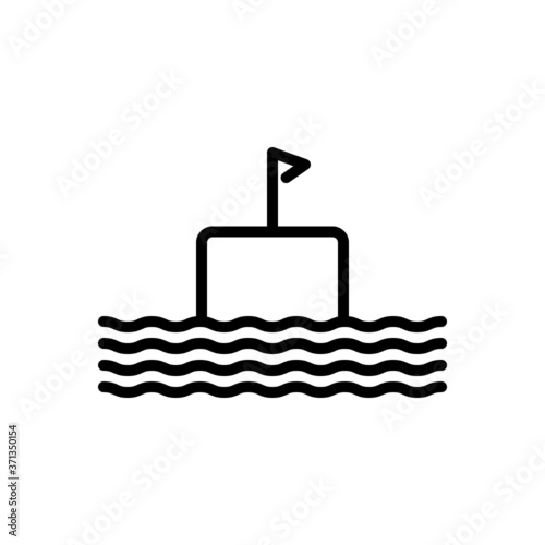 Black line icon for float