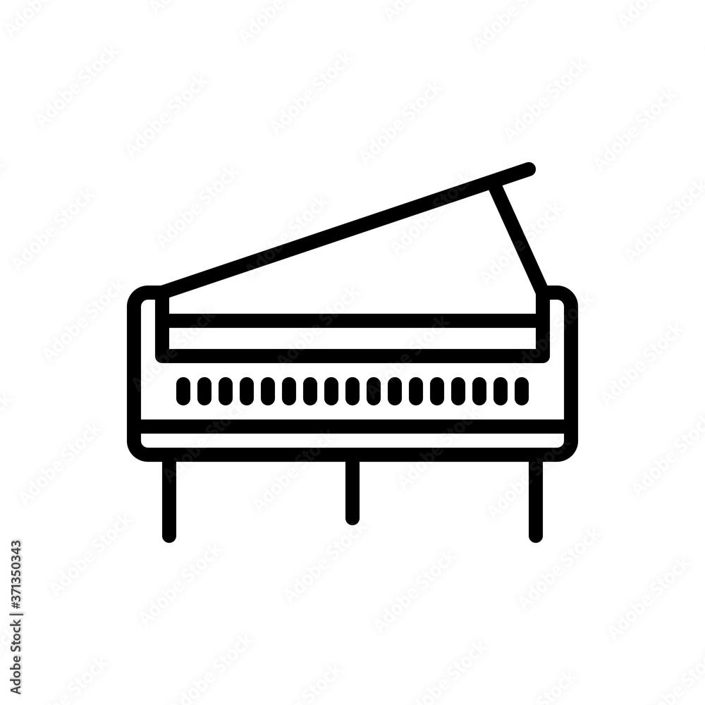 Fototapeta Black line icon for piano