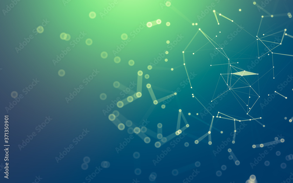 Abstract background. Molecules technology with polygonal shapes, connecting dots and lines. Connection structure. Big data visualization. Abstract background. Molecules technology with polygonal shapes, connecting dots and lines. Connection structure. Big data visualization.