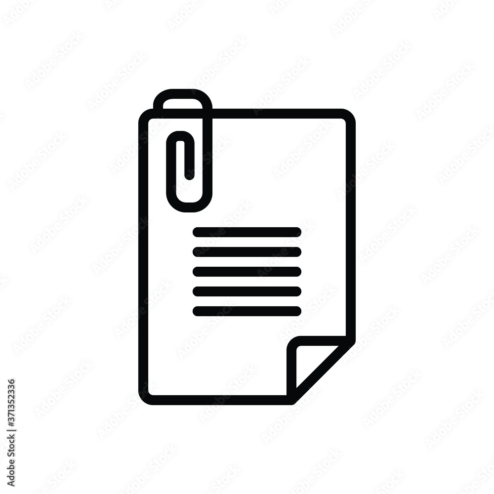 Black line icon for attach Black line icon for attach