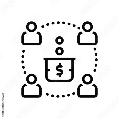 Black line  icon for contribute 