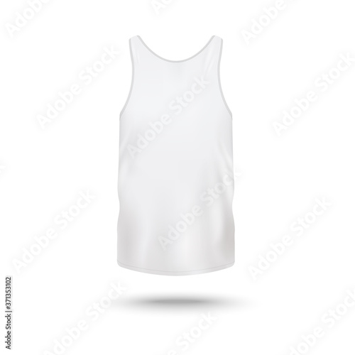 Men's white tank top - realistic mockup template from front view