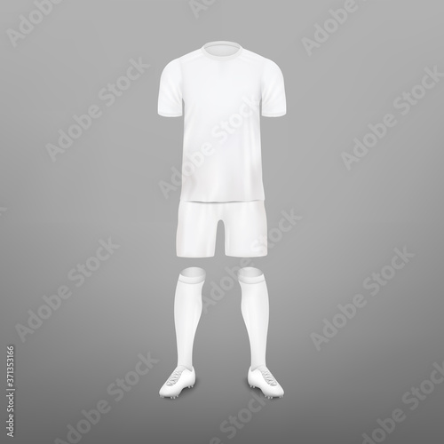Soccer player clothes kit - realistic mockup set.