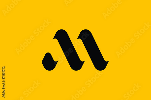 Minimal Innovative Initial MA logo and AM logo. Letter M MA AM creative elegant Monogram. Premium Business logo icon. Black color on background. M LOGO photo