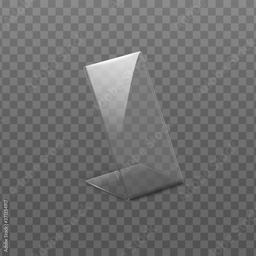 Holder for cards or table menu realistic vector mockup illustration isolated.