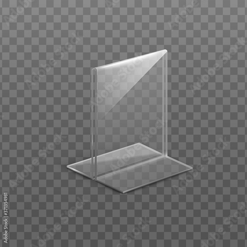 Table display or desktop holder template realistic vector illustration isolated.