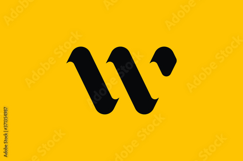 Minimal Innovative Initial WV logo and logo. Letter W WV creative elegant Monogram. Premium Business logo icon. Black color on background