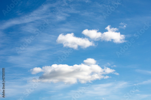 Background. Cirrus clouds in a blue sky © Sergey