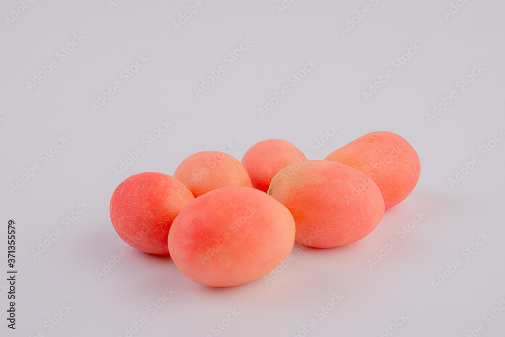 Fresh red Seeda tomatoes on white background, Thai tomatoes Fresh red Seeda tomatoes on white background, Thai tomatoes