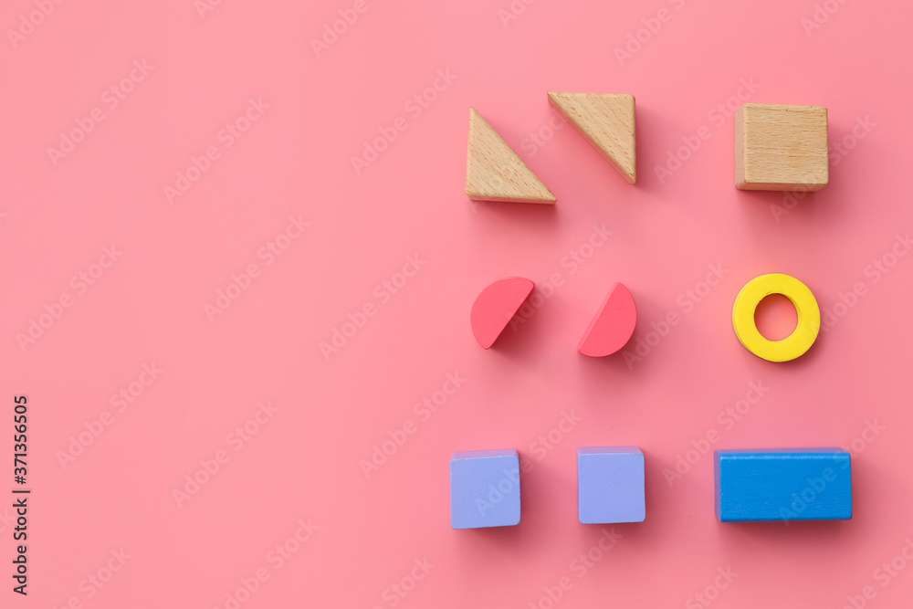 Wooden blocks on color background Wooden blocks on color background