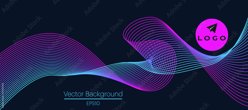 Abstract spectrum wave on the black background. Artistic hi-tech layout for  covers, invitations, posters, leaflets, flyers, portfolio, web pages,  wallpaper. EPS10 image Stock Vector | Adobe Stock