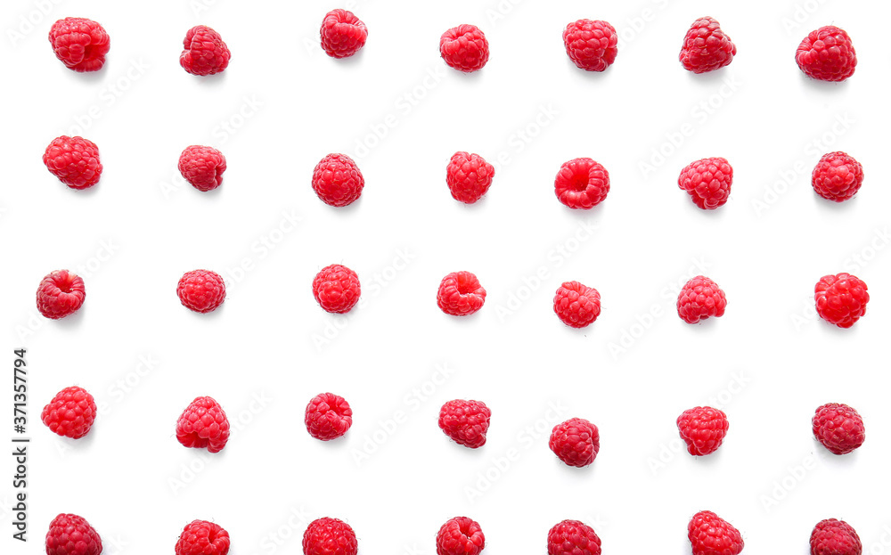 Tasty ripe raspberries on white background Tasty ripe raspberries on white background