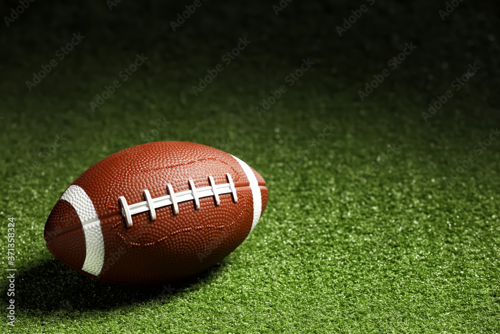 Rugby ball on green grass Rugby ball on green grass