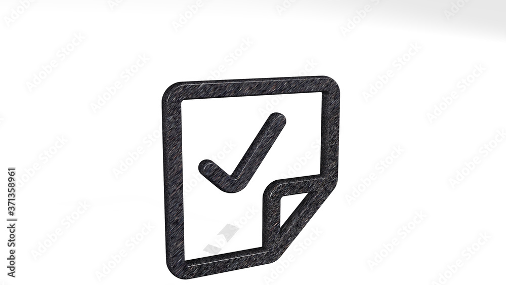 notes paper approve 3D icon standing on the floor - 3D illustration for background and business notes paper approve 3D icon standing on the floor - 3D illustration for background and business