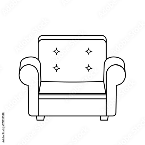 Chair made by contour, skate, vector, design, decoration, icon