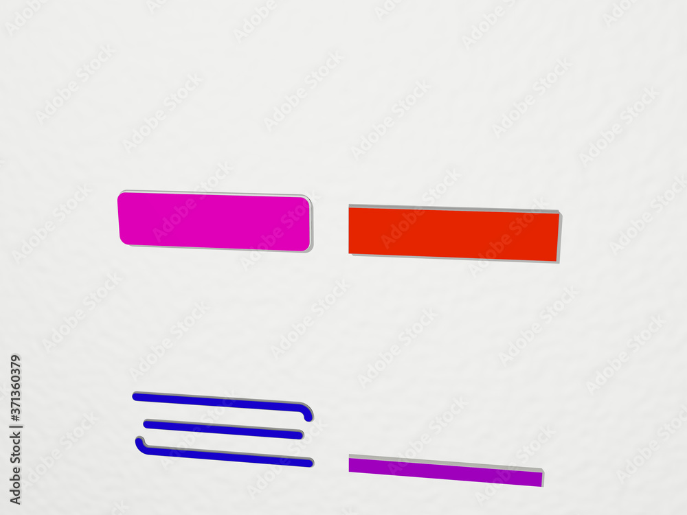 MINUS 4 icons set - 3D illustration for plus and background MINUS 4 icons set - 3D illustration for plus and background