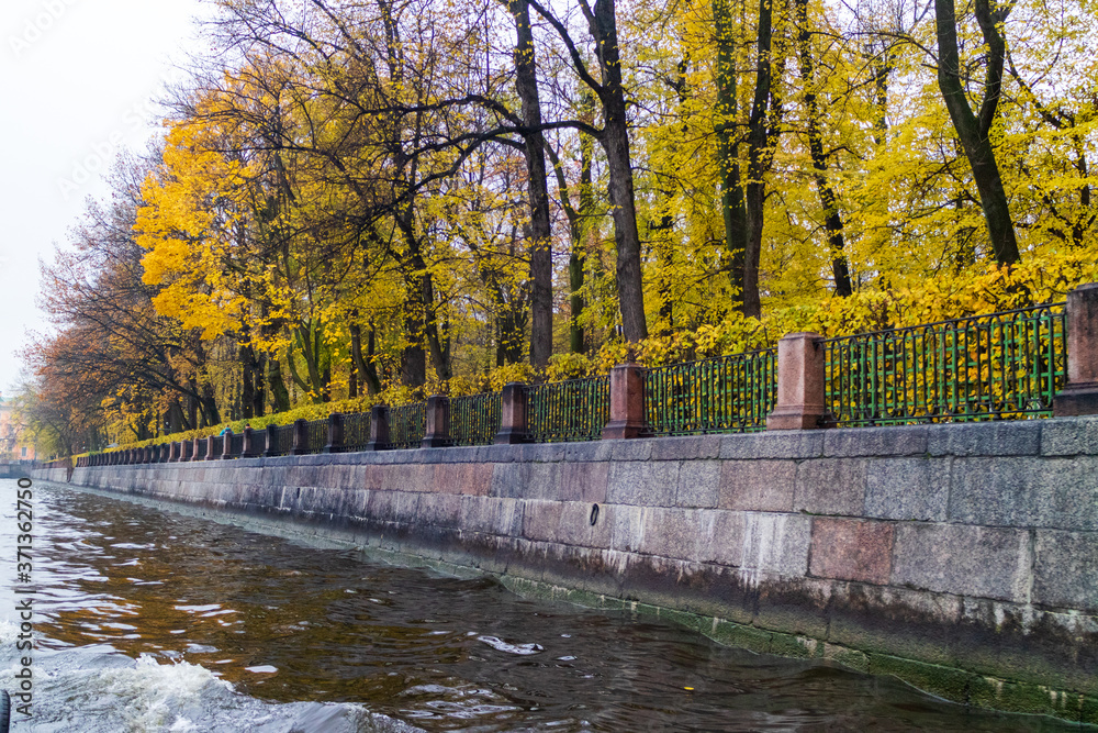 St. Petersburg. Fontanka River Embankment. Summer garden.