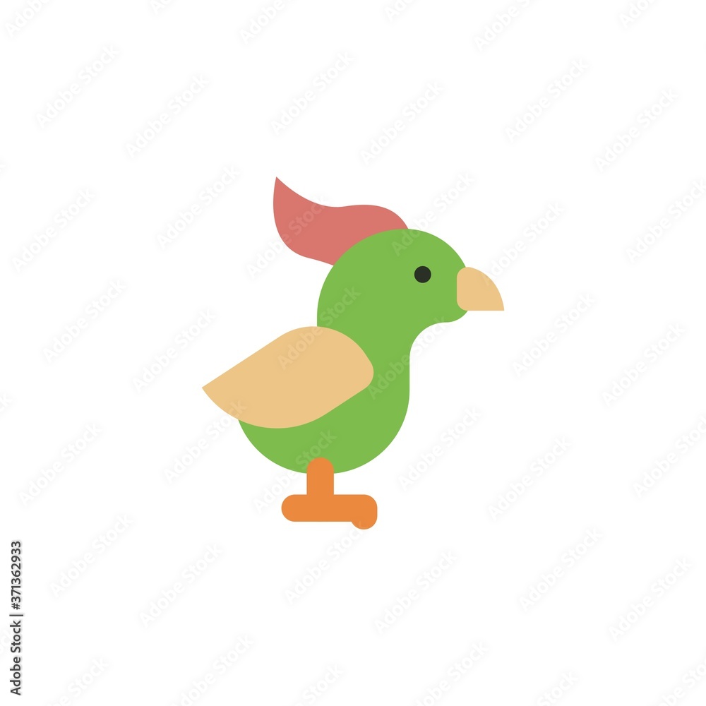 .flat parrot icon, graphic illustration from Pet-vet collection, for web and app design
