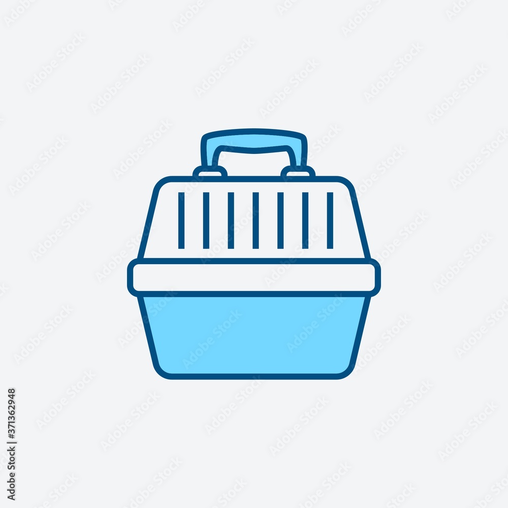 .pet carrier icon, simple infographic element, in blue line style from Pet-vet set, for web and UI design .pet carrier icon, simple infographic element, in blue line style from Pet-vet set, for web and UI design