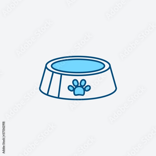 .blue line pet bowl icon, simple sign and symbol from Pet-vet collection, design element for User Interface