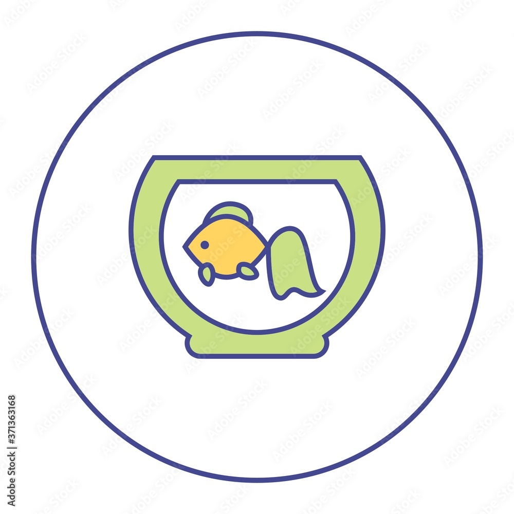 .aquarium icon, simple infographic element, in bicolor filled line style from Pet-vet set, for web and UI design