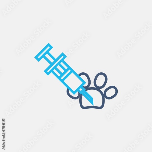 line bicolor vaccination icon, simple element from Pet-vet set, for web and mobile