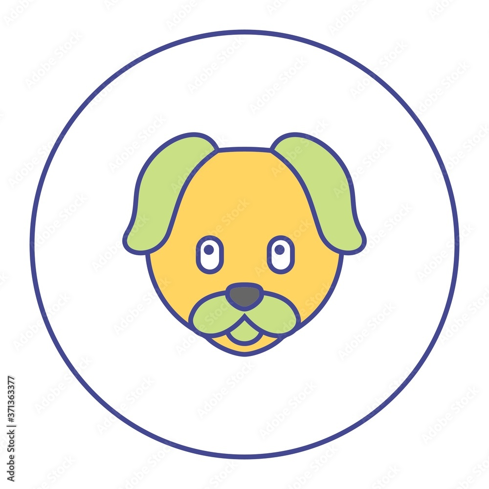 .bicolor filled line dog icon, graphic illustration from Pet-vet collection, for web and app design