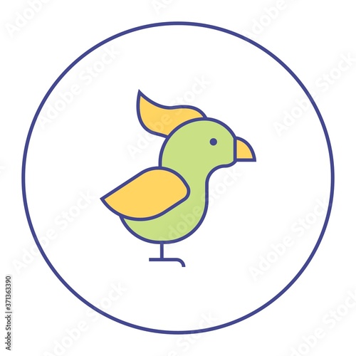 .bicolor filled line parrot icon  graphic illustration from Pet-vet collection  for web and app design