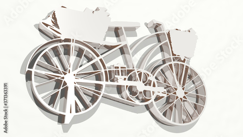 bicycle 3D drawing icon - 3D illustration for bike and city