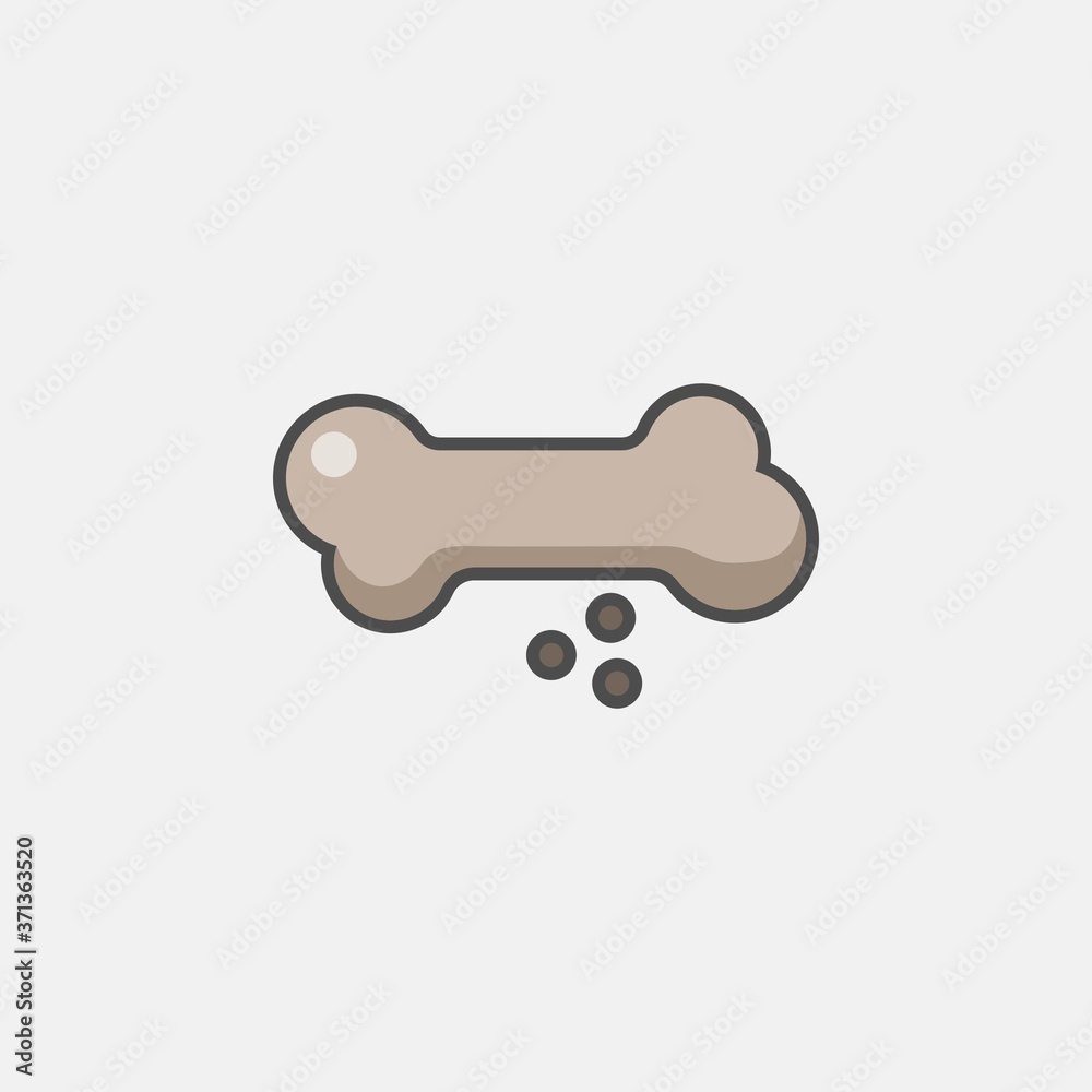.flat line bone icon, simple sign and symbol from Pet-vet collection, design element for User Interface .flat line bone icon, simple sign and symbol from Pet-vet collection, design element for User Interface