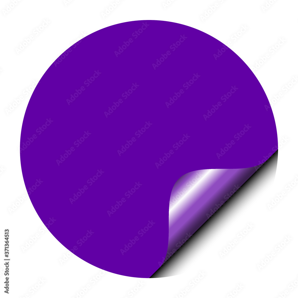 round label sticker with corner egde